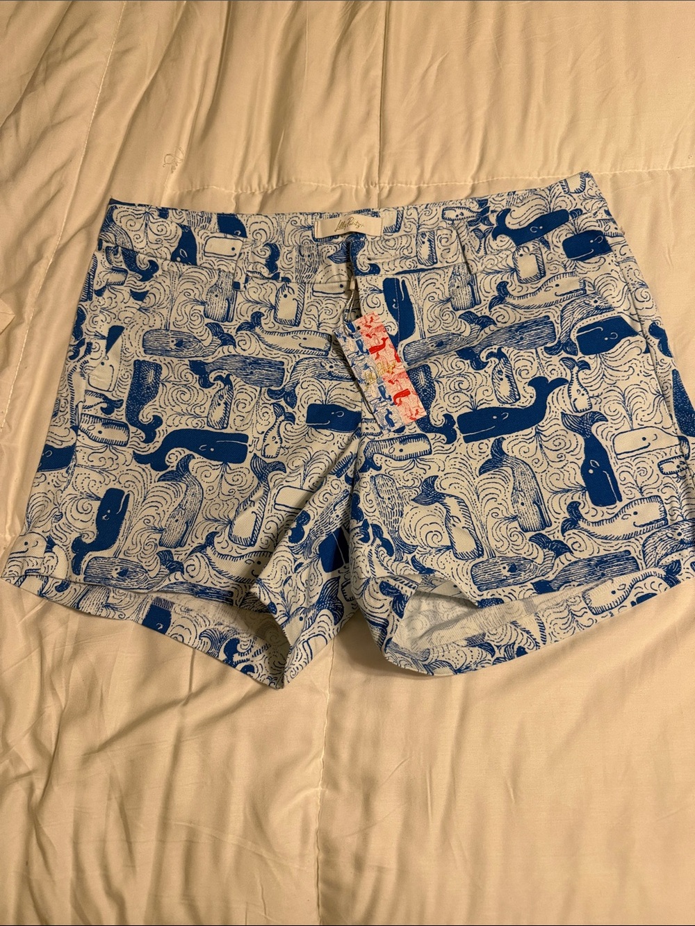 Lily Pulitzer Blue Whale Print Women’s Shorts - Casual Shirts 10 Cover